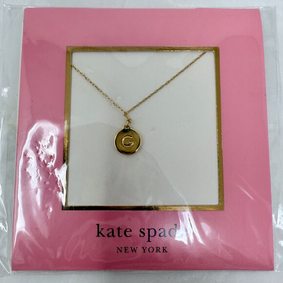 Kate Spade Gold Initial Pendant Necklace – Letter G | Personalized Jewelry | New - Picture 1 of 3